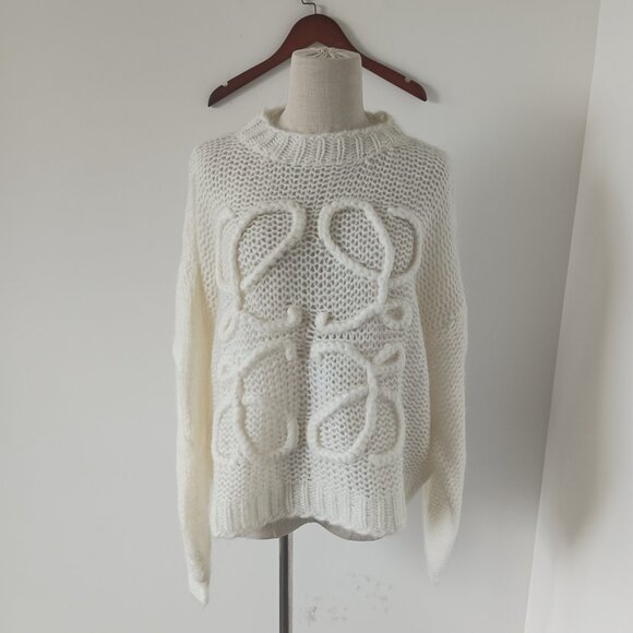 Loewe Anagram Cable-Knit Sleeve Sweater - Picture 4 of 11